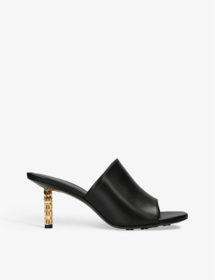 Givenchy G Cube Leather Mules In Black