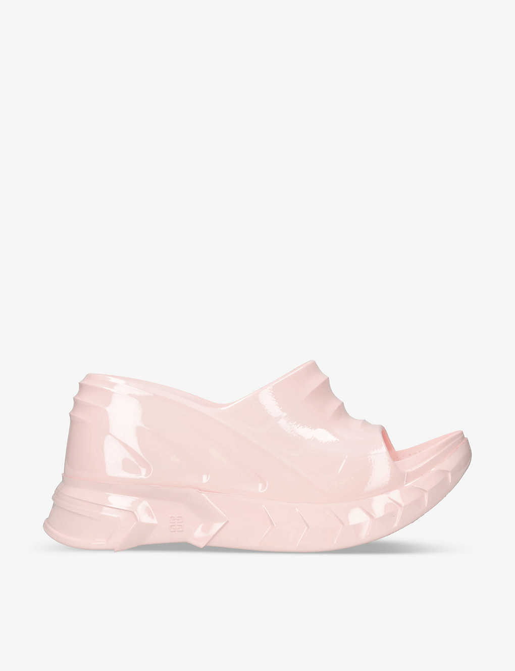 Shop Givenchy Womens Pale Pink Marshmallow Patent-rubber Wedge Mules