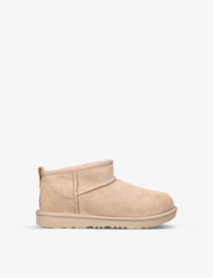 Ugg Kids Sheepskin Classic Ultra Mini Boots In Cream