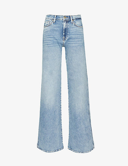 7 FOR ALL MANKIND: Lotta Luxe Vintage wide-leg high-rise stretch-denim jeans