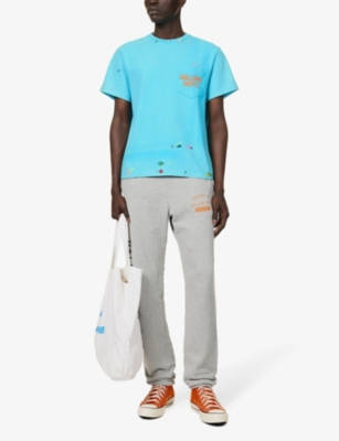 Gallery Dept. Gallery Dept Mens Turquoise Vintage Paint Ribbed-trim Cotton-jersey T-shirt In Turquoise