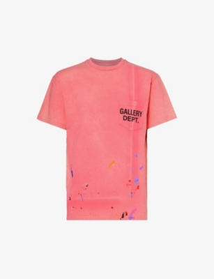 Gallery Dept. Gallery Dept Mens Salmon Vintage Paint Ribbed-trim Cotton-jersey T-shirt In Pink