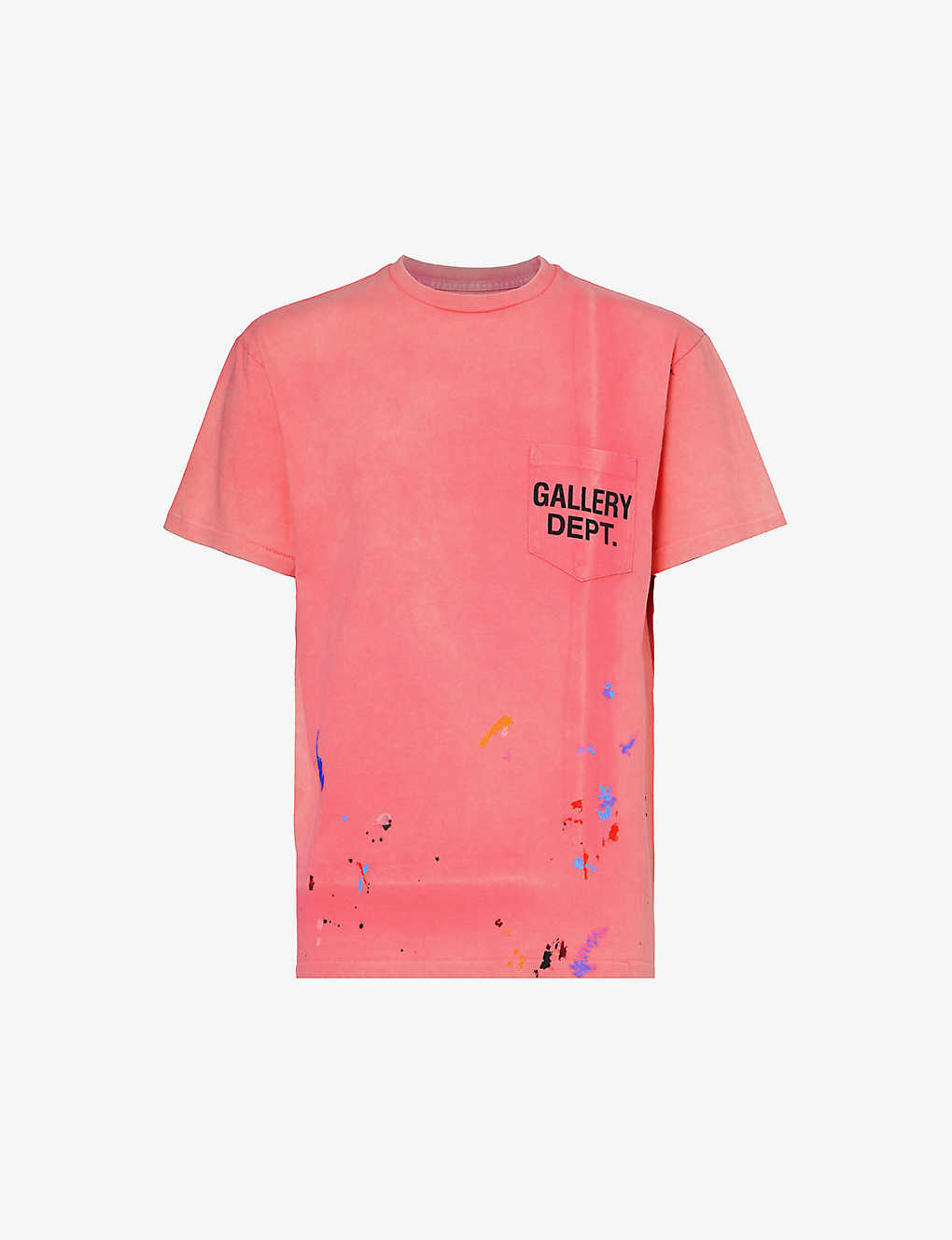 Gallery Dept. Gallery Dept Mens Salmon Vintage Paint Ribbed-trim Cotton-jersey T-shirt In Pink