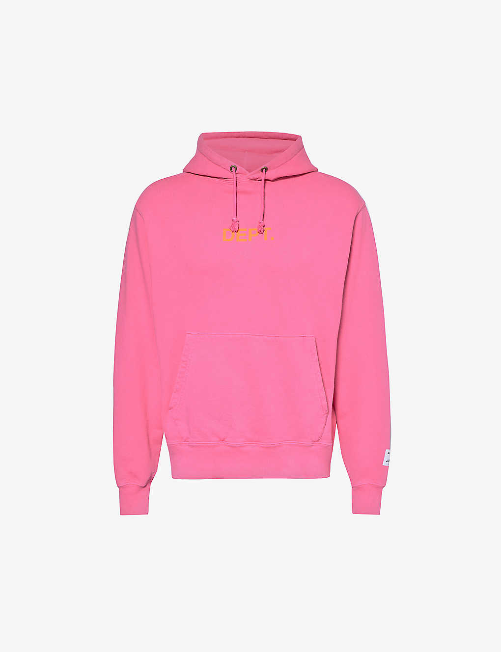 Shop Gallery Dept. Gallery Dept Men's Flo Pink Brand-print Brand-patch Cotton-jersey Hoody