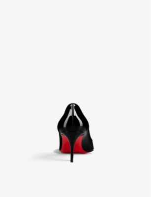 Shop Christian Louboutin Women's Black Kate 70 Pointed-toe Patent Leather Courts