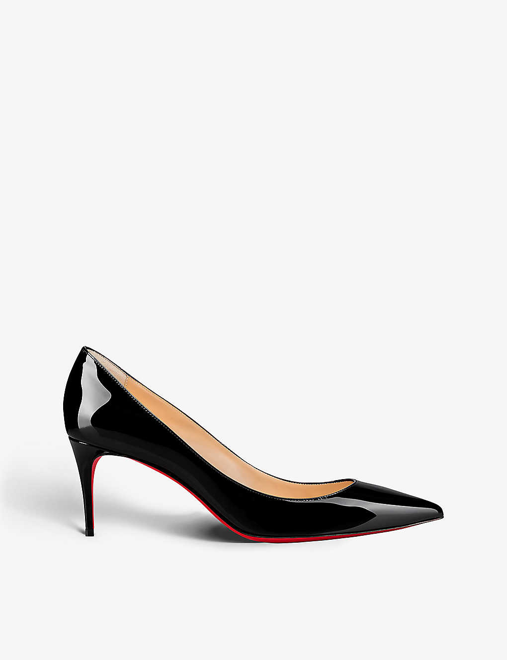 Christian Louboutin Womens Black Kate 70 Pointed-toe Patent Leather Courts