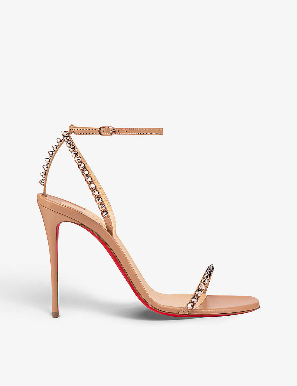 Shop Christian Louboutin So Me 100 Leather Heeled Sandals In Nude (lingerie)