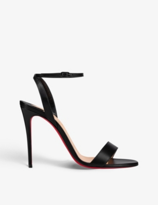 Shop Christian Louboutin Women's Black Loubigirl 100 Leather Heeled Sandals