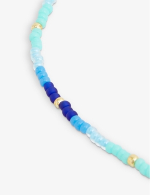 ANNI LU ANNI LU WOMEN'S PACIFIC BLUE TIE DYE 18CT YELLOW GOLD-PLEATED BRASS BRACELET