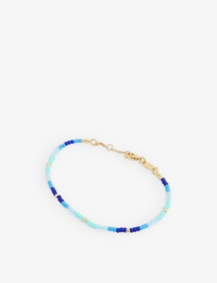 ANNI LU ANNI LU WOMEN'S PACIFIC BLUE TIE DYE 18CT YELLOW GOLD-PLEATED BRASS BRACELET