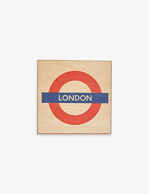 THE SUGAR SHED: London Underground graphic-print wood coaster