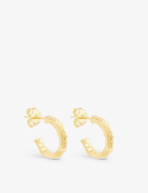 ENAMEL COPENHAGEN: Hali 18ct gold-plated 925 sterling-silver hoop earrings