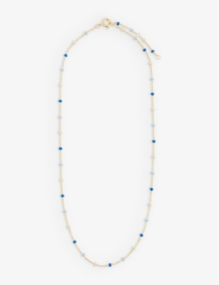 Enamel Copenhagen Lola Beaded 18ct Gold-plated Sterling-silver Necklace In Marine