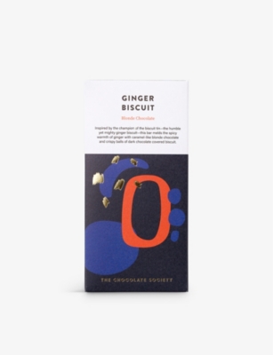THE CHOCOLATE SOCIETY: Ginger Biscuit blonde chocolate bar 80g