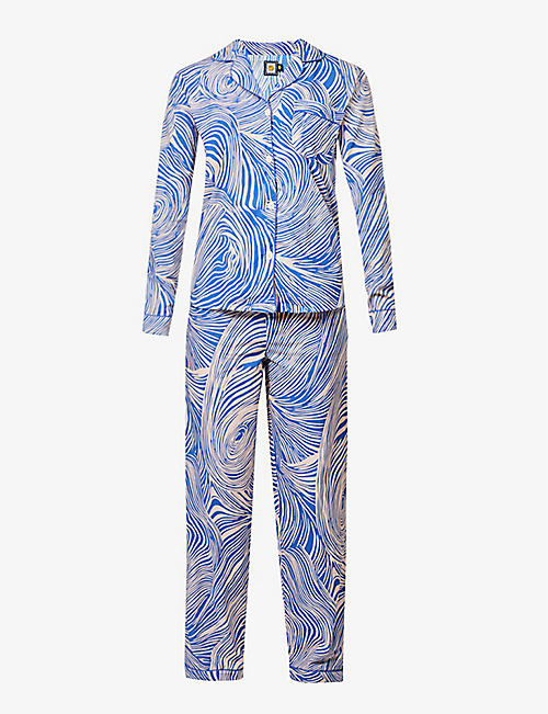 DESMOND AND DEMPSEY: Tellus swirl-print cotton pyjama set
