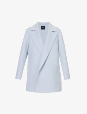 Theory Clairene New Divide Wool-cashmere Jacket In Hydrangea