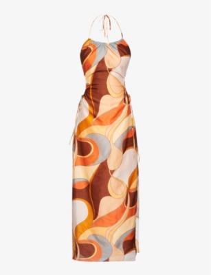 Sir Vista Cotton And Silk-blend Midi Dress In Vista Print