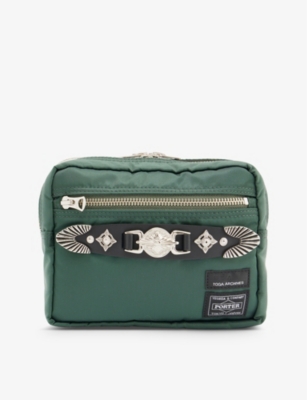 TOGA ARCHIVES×PORTER Belt bag green Toga Virilis Mens Green X Porter Logo-patch Woven Belt Bag