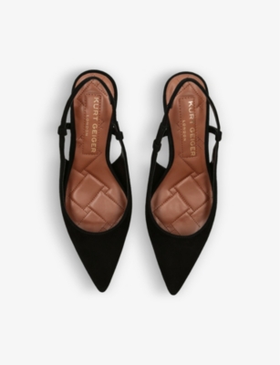 KURT GEIGER LONDON: Belgravia sling-back suede heeled courts