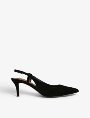 KURT GEIGER LONDON: Belgravia sling-back suede heeled courts