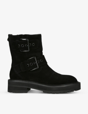 KURT GEIGER LONDON: Hackney buckle-embellished leather ankle boots