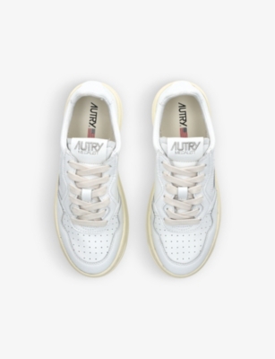 Shop Autry Medalist Logo-embroidered Leather Low-top Trainers 4-9 Years In White