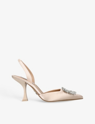 STEVE MADDEN - Neala crystal-embellished satin sandals | Selfridges.com
