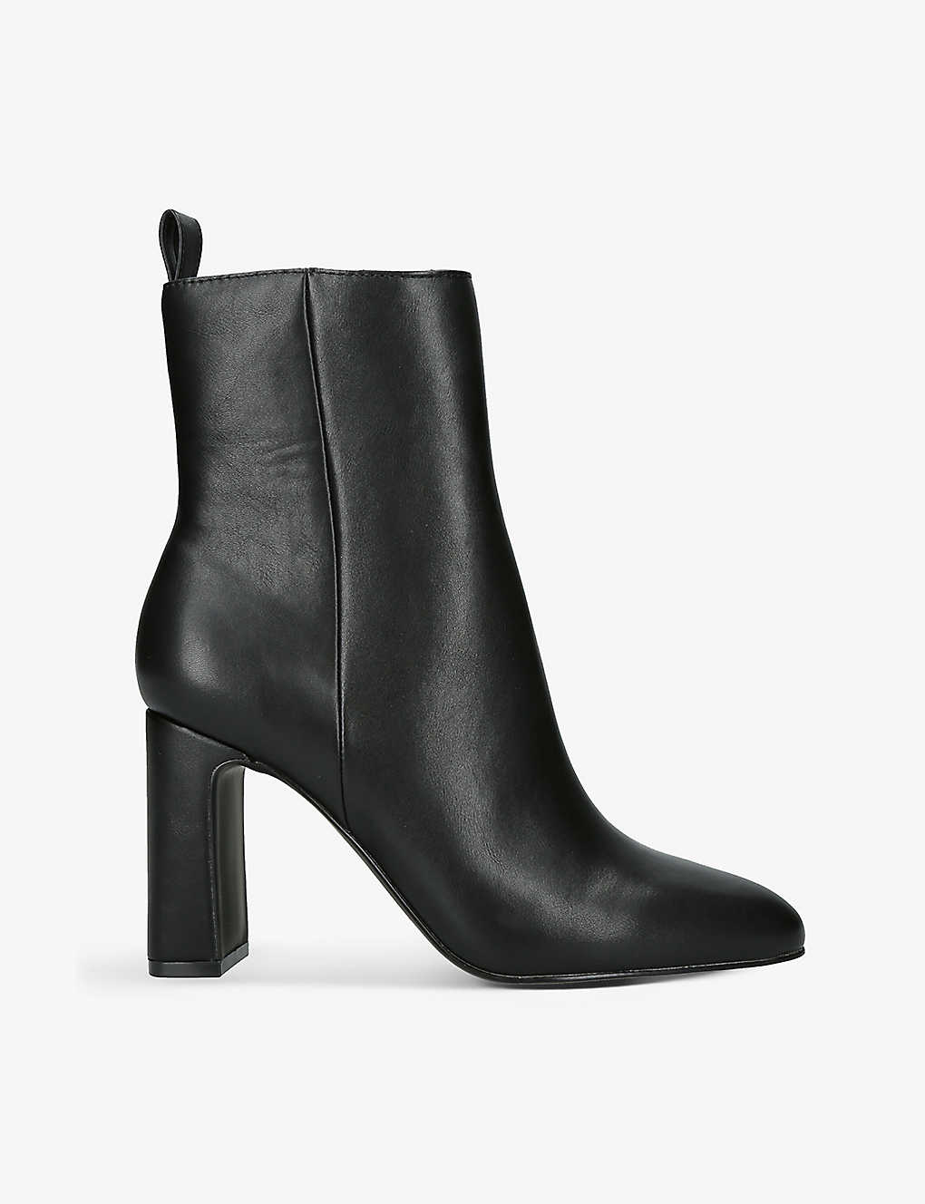 Steve Madden Adelisa Pull-tab Faux-leather Heeled Ankle Boots In Black