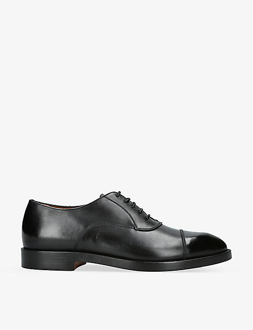 ERMENEGILDO ZEGNA: Torino tonal-stitching leather Oxford shoes