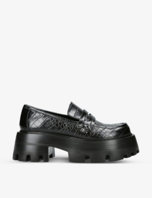 STEVE MADDEN Madlove croc embossed faux leather loafers