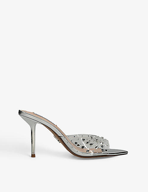 STEVE MADDEN: Foresee crystal-embellished metallic sandals