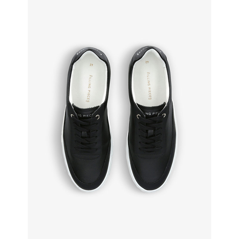 Shop Filling Pieces Mondo Contrast-sole Leather Low-top Trainers In Blk/other