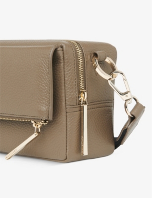 Shop Whistles Womens Khaki/olive Bibi Leather Crossbody Bag