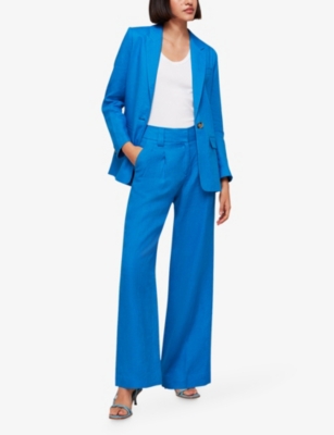 WHISTLES: Leonie straight-leg mid-rise linen trousers