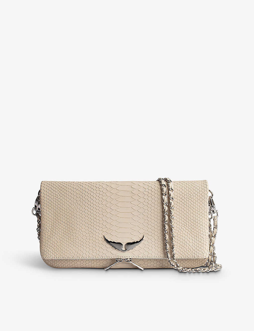 Zadig & Voltaire Rock Savage Flash Embossed Leather Clutch