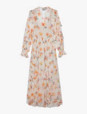 Zadig & Voltaire Floral-print Maxi Dress In Mastic