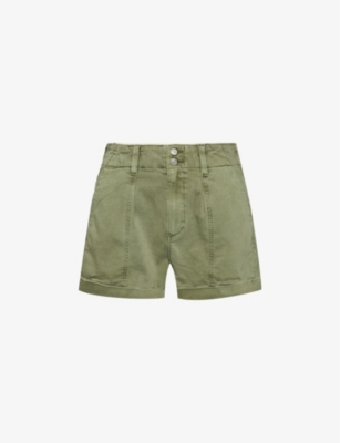 PAIGE: Brooklyn brand-patch cotton and rayon-blend shorts