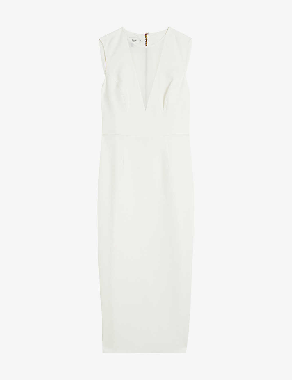 Ted Baker Womens White Elissii Sheer-panelled Stretch-woven Midi Dress