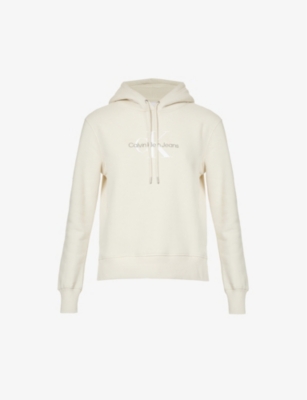 Monologo-embroidered cotton-blend dropped-shoulder hoody - KLEIN recycled CALVIN
