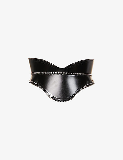 ALEXANDER MCQUEEN: Corset zip-embellished leather belt