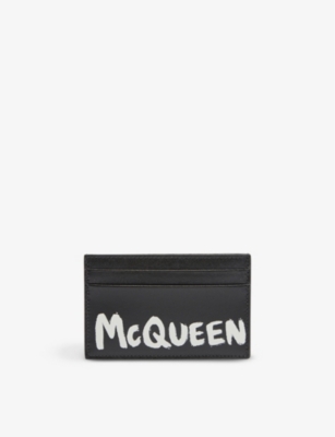 ALEXANDER MCQUEEN: Graffiti-print leather card holder