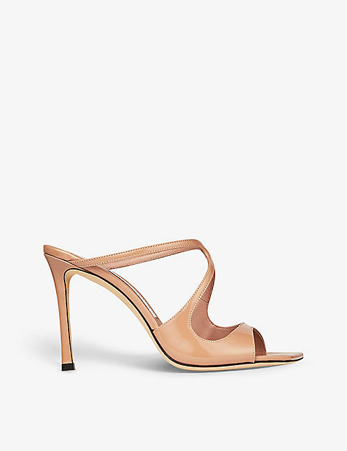 JIMMY CHOO: Anise 95 patent-leather heeled sandals