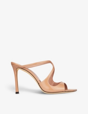 Shop Jimmy Choo Women's Ballet Pink Anise 95 Patent-leather Heeled Sandals