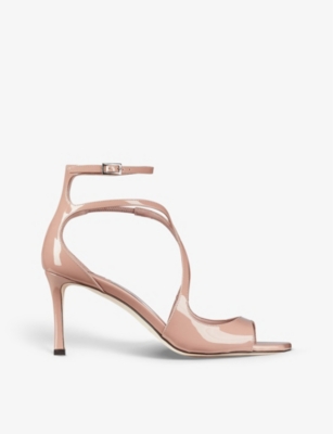 Shop Jimmy Choo Women's Ballet Pink Azia 75 Leather Heeled Sandals