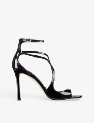 Jimmy Choo Womens Black Azia Strappy 95 Leather Heeled Sandals