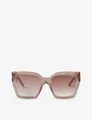 Jimmy Choo Eleni/g/s Ha 0fwm Oversized Square Sunglasses In Eha Brown Shaded