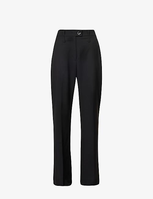 SYMETRIA: Wide-leg mid-rise wool trousers