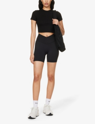 ADANOLA WOMENS ADANOLA ULTIMATE WRAP-OVER HIGH-RISE STRETCH-WOVEN SHORTS