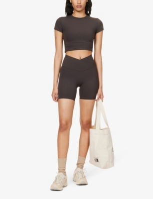ADANOLA: Ultimate wrap-over high-rise stretch-woven shorts
