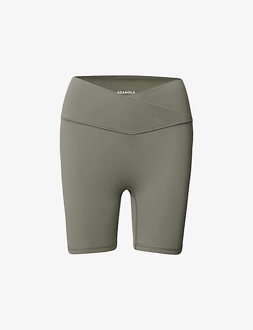 ADANOLA: Ultimate wrap-over high-rise stretch-woven shorts